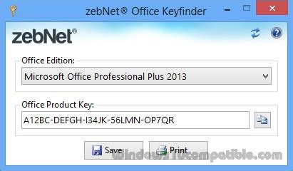 ZebNet Windows Keyfinder 7.0